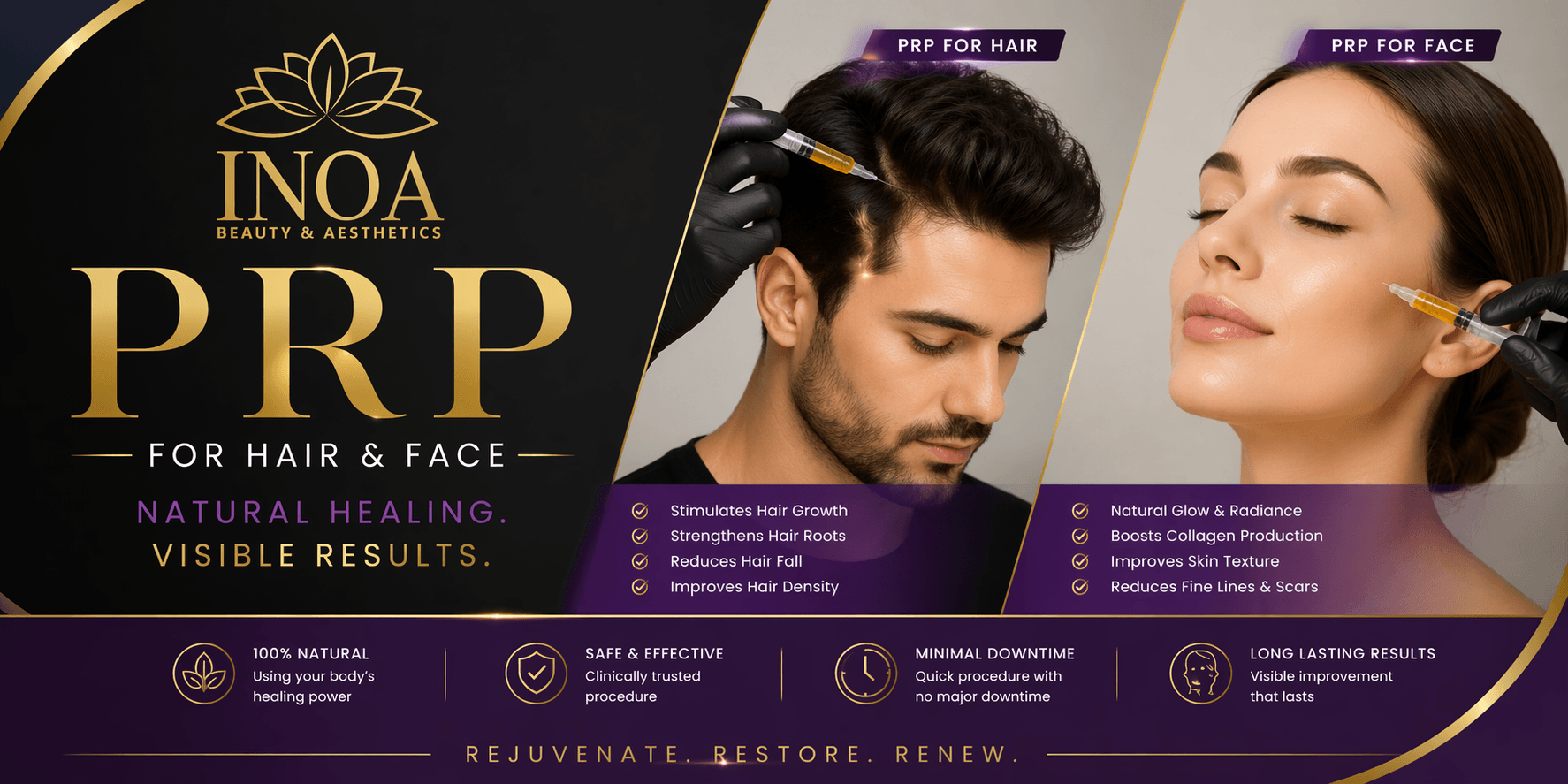 PRP beauty treatments advertisement